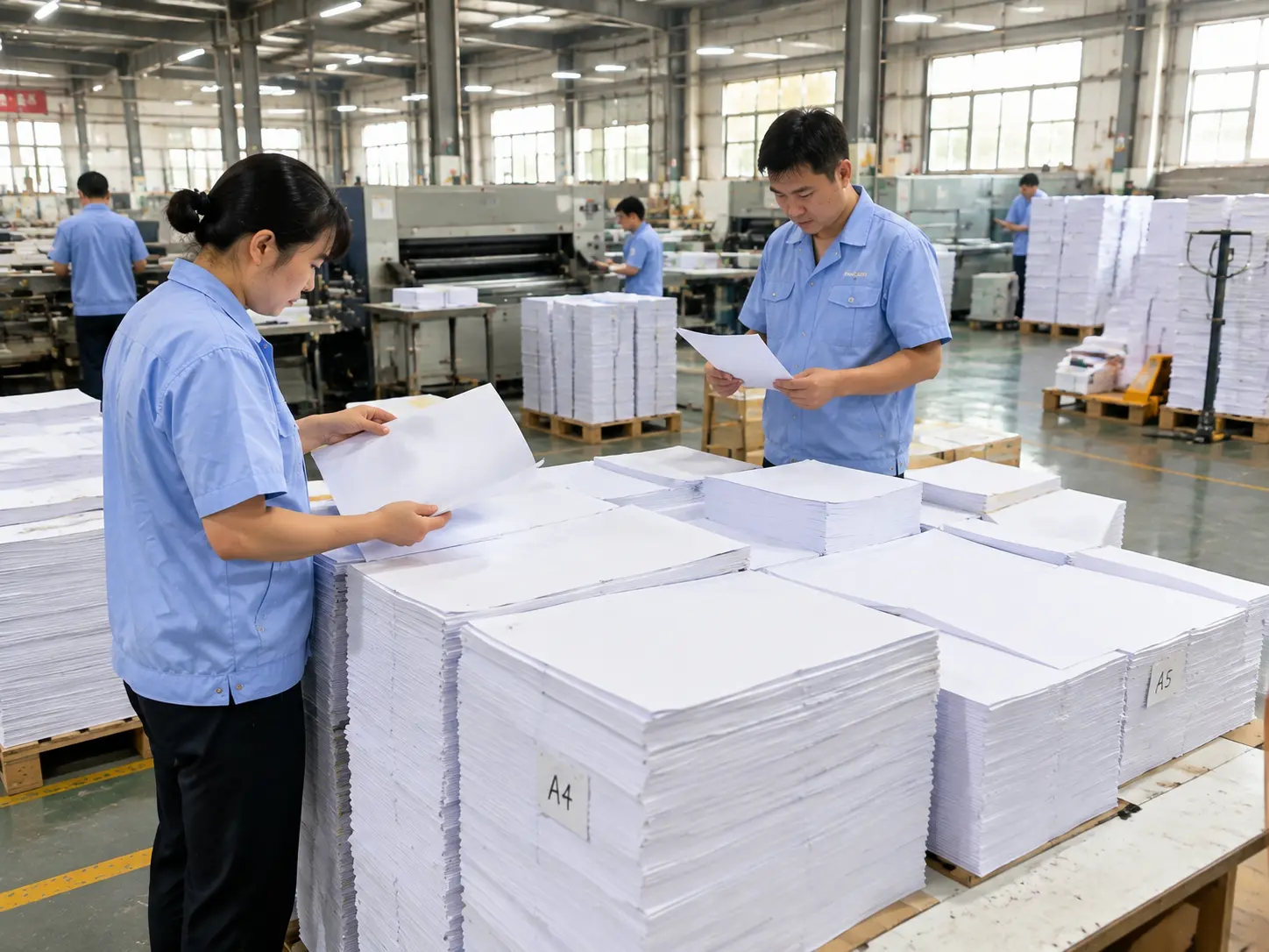 Paper selection for exercise book manufacturing