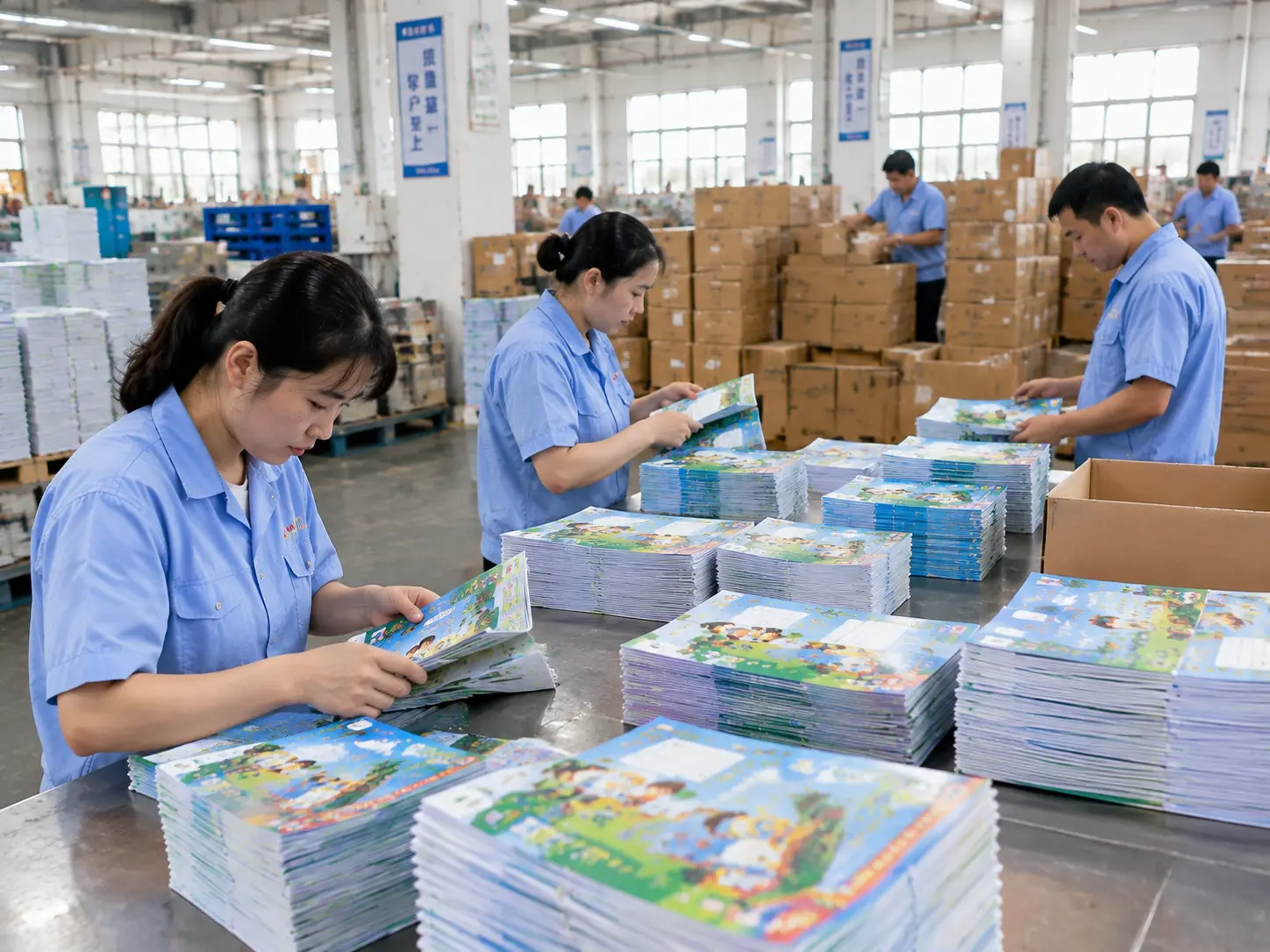 Exercise book quality inspection and packing