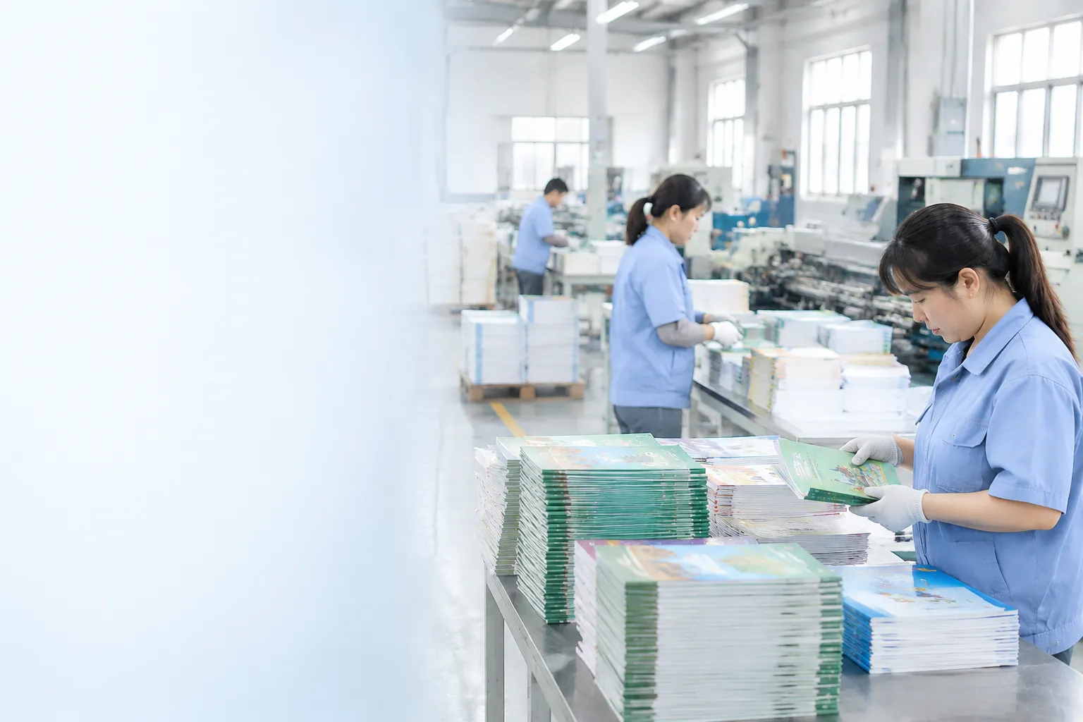 Exercise book manufacturer producing school exercise books in a China factory