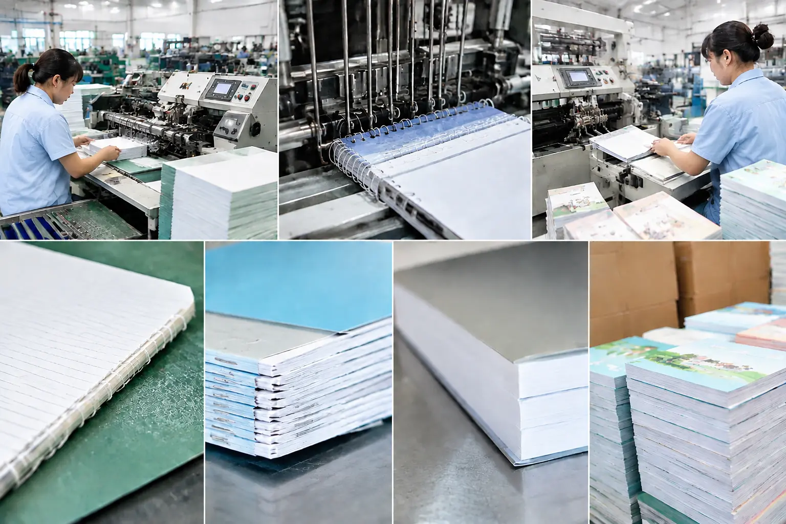 Different binding methods for school exercise books