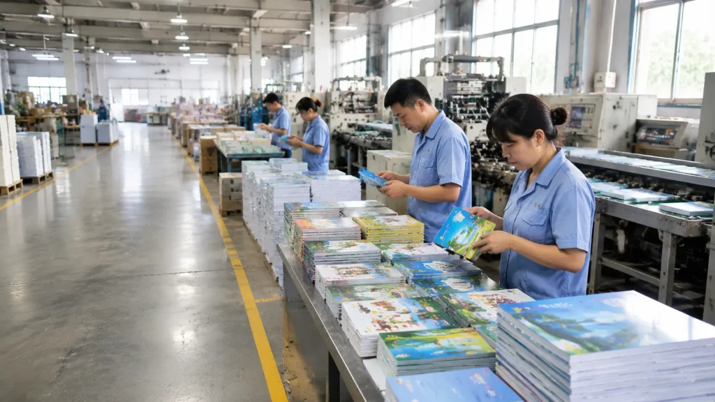 Exercise book manufacturer producing school exercise books in a China factory
